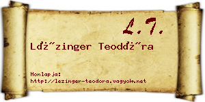Lézinger Teodóra névjegykártya